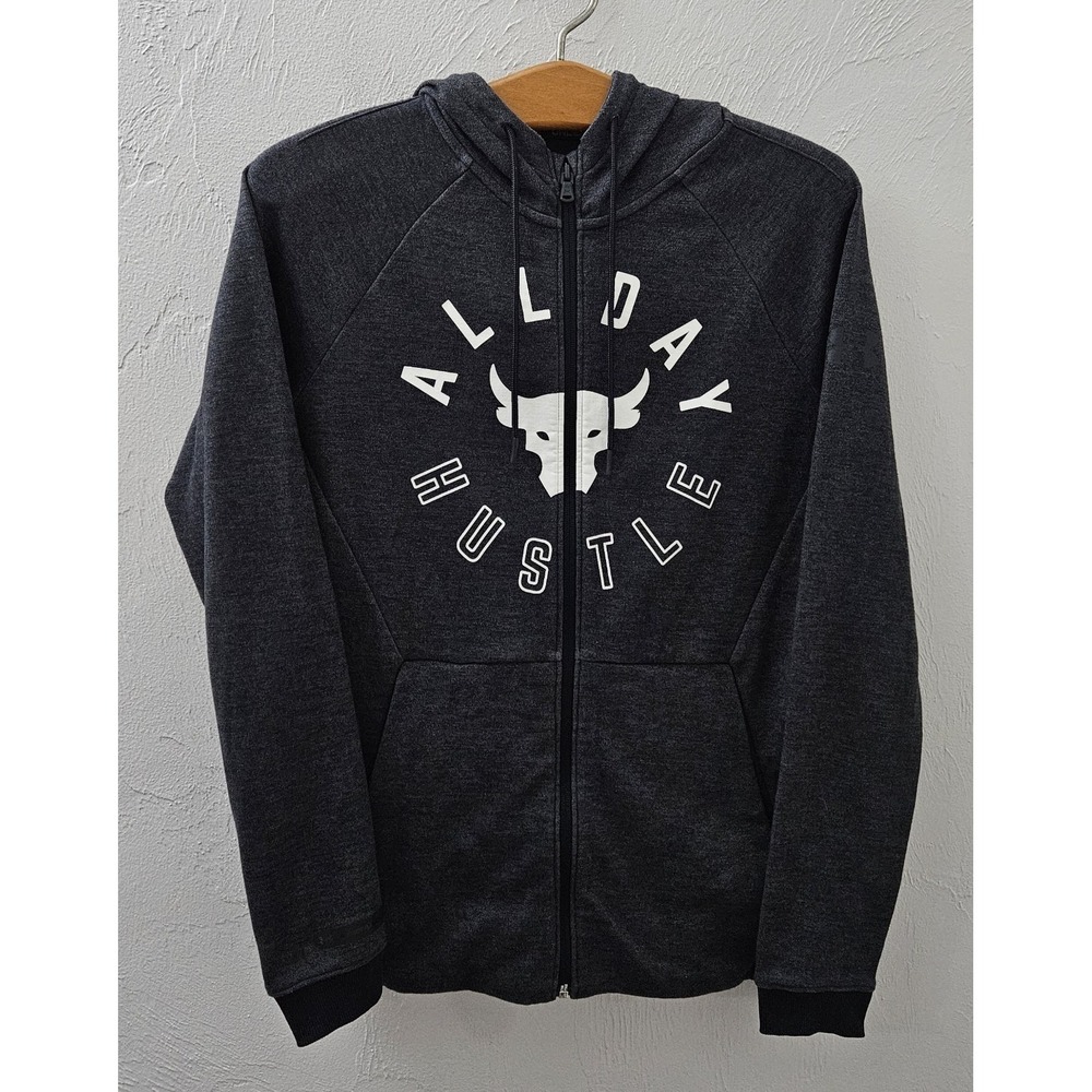 Under Armour Hoodie Size Small Gray Project Rock All Day Hustle Full Zip Jacket